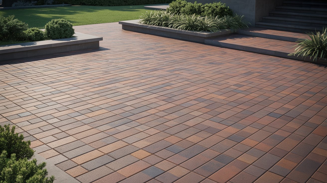  A brick patio adorned with various plants, creating a vibrant and inviting outdoor space.
