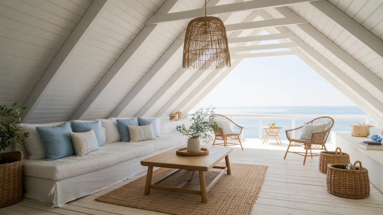 A bright white room featuring a couch and a table, creating a clean and modern living space.