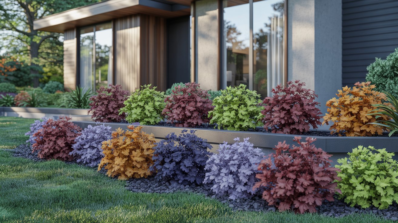 Coral Bells (Heuchera) for Foliage Contrast