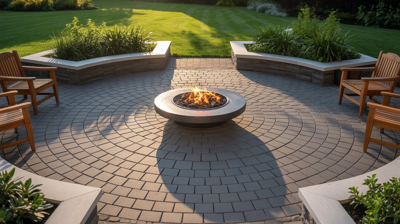 Fire Pit Paver Seating Area