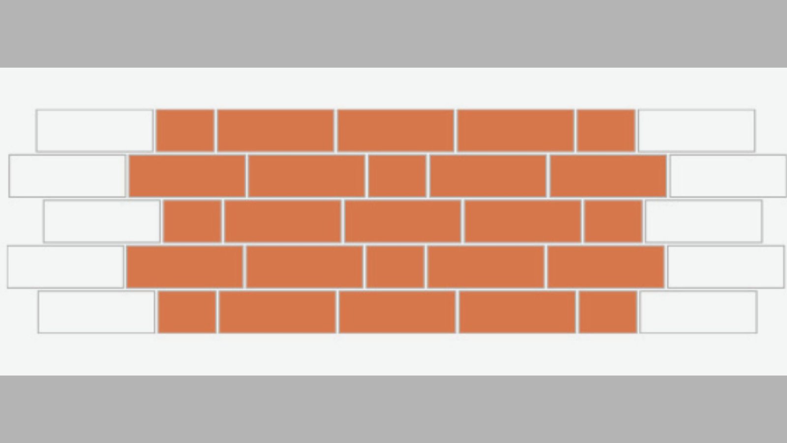 A textured brick wall set against a plain white background, showcasing the contrast between the two surfaces.
