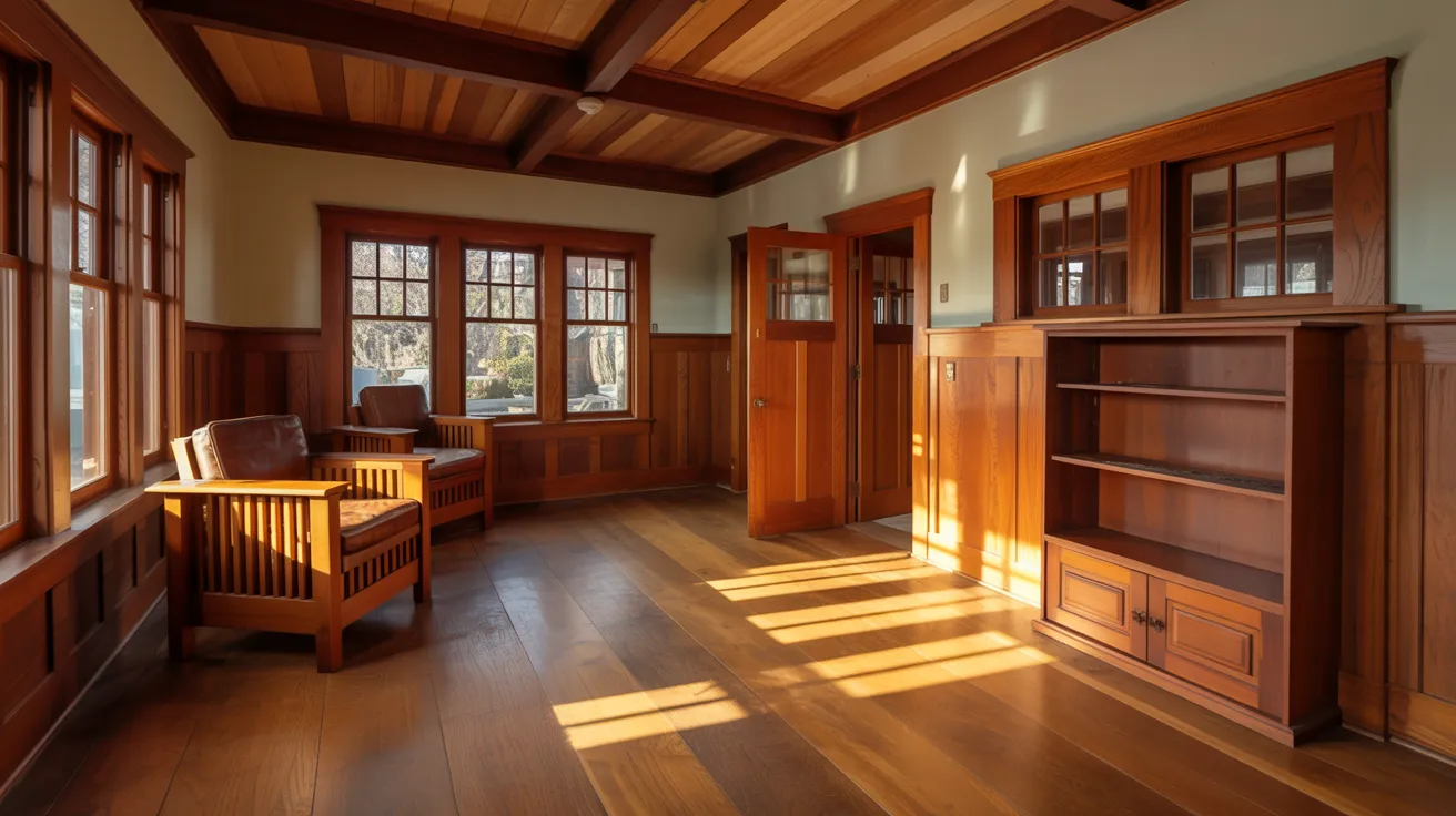  A room featuring wooden floors and walls, creating a warm and natural ambiance.
