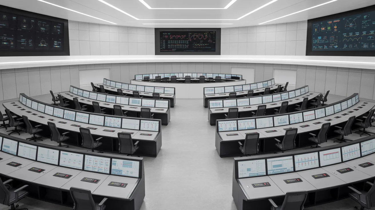 A spacious room filled with numerous computers and monitors arranged for collaborative work.