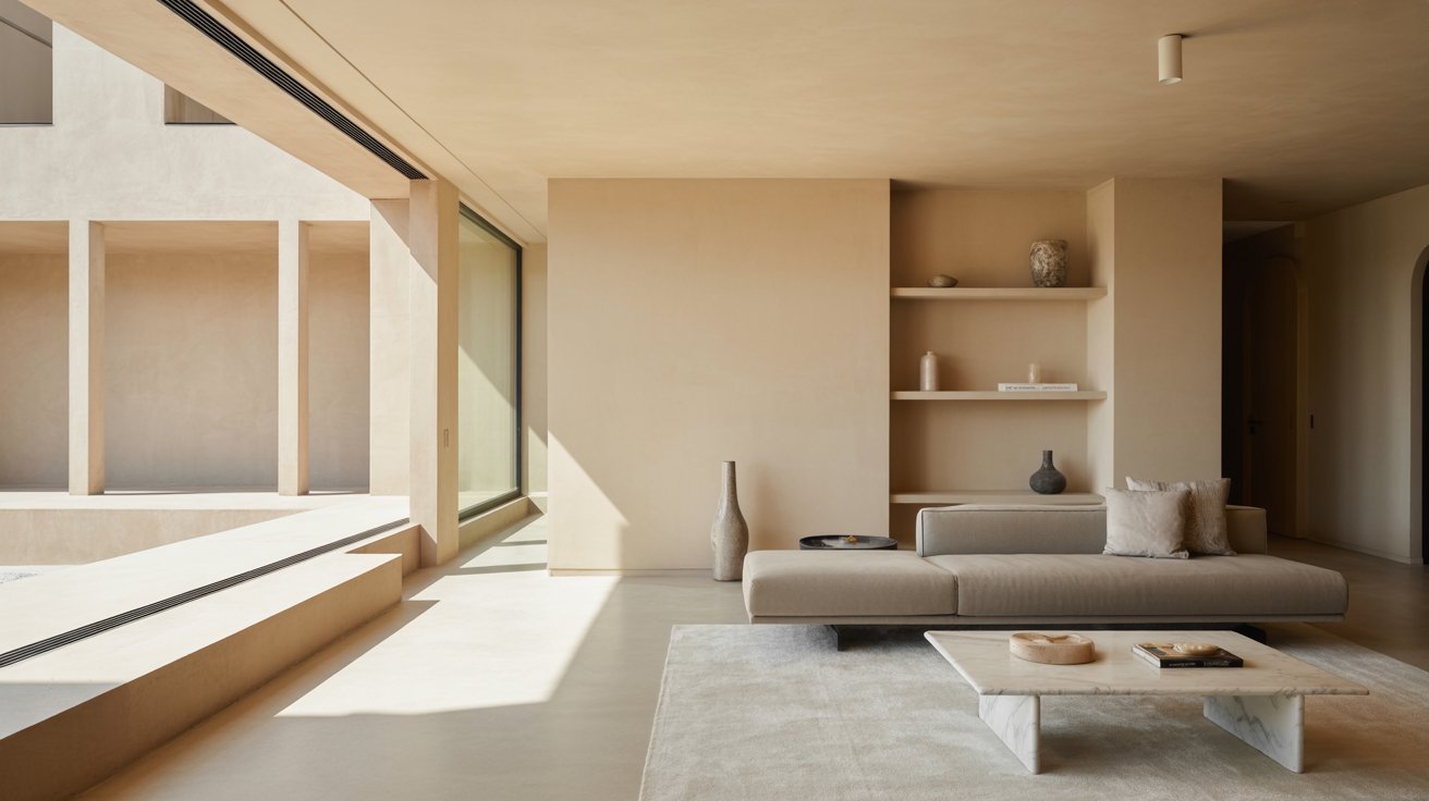  A spacious living room featuring a large window and a comfortable couch, inviting natural light into the space.