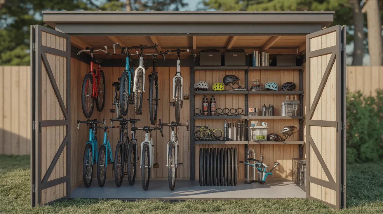 Shed with Bike Rack Integration