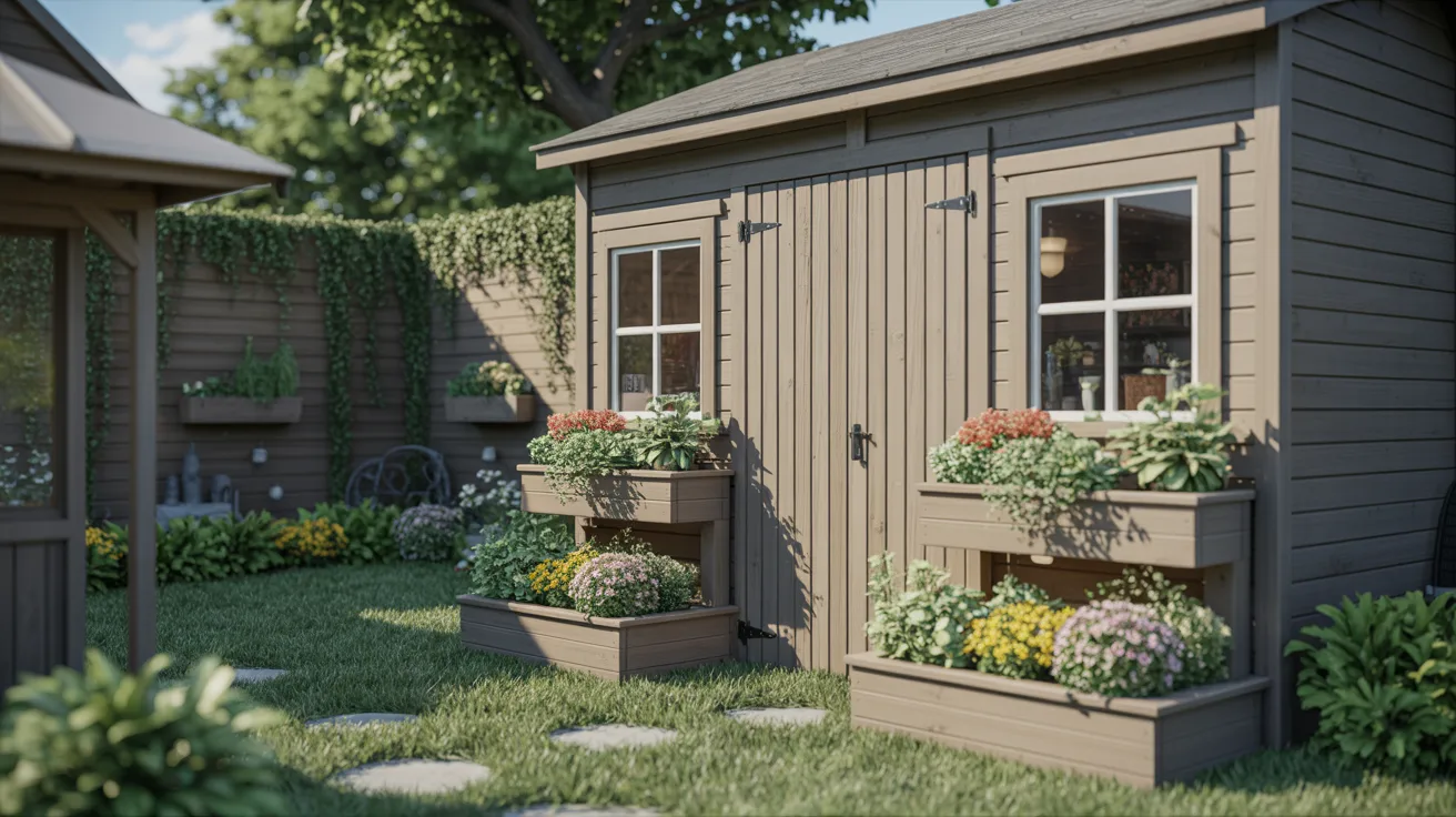 Shed with Built-in Planters