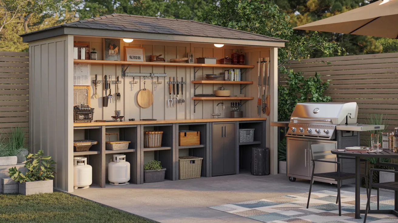 Shed with Outdoor Kitchen Storage
