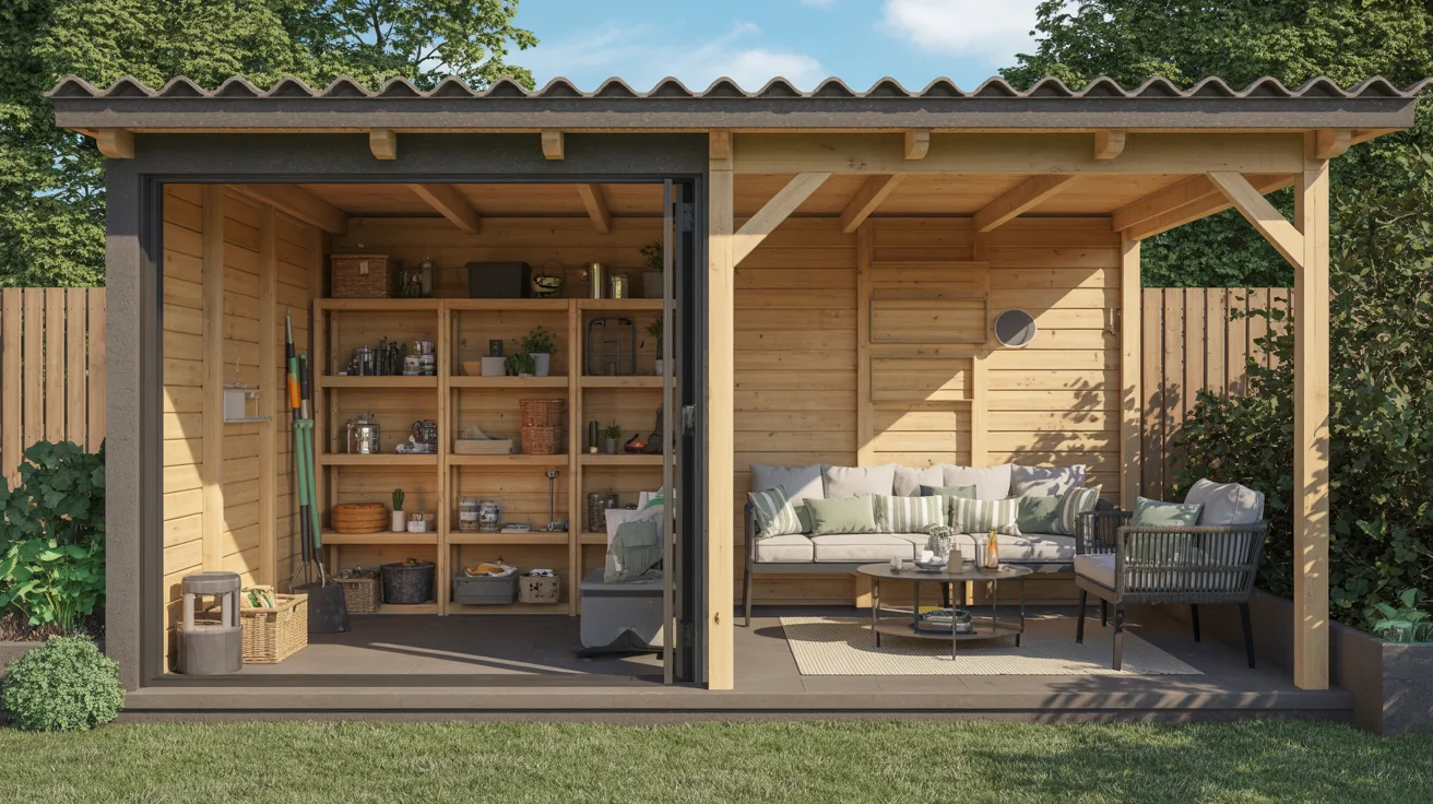 Shed with Patio Storage Combo