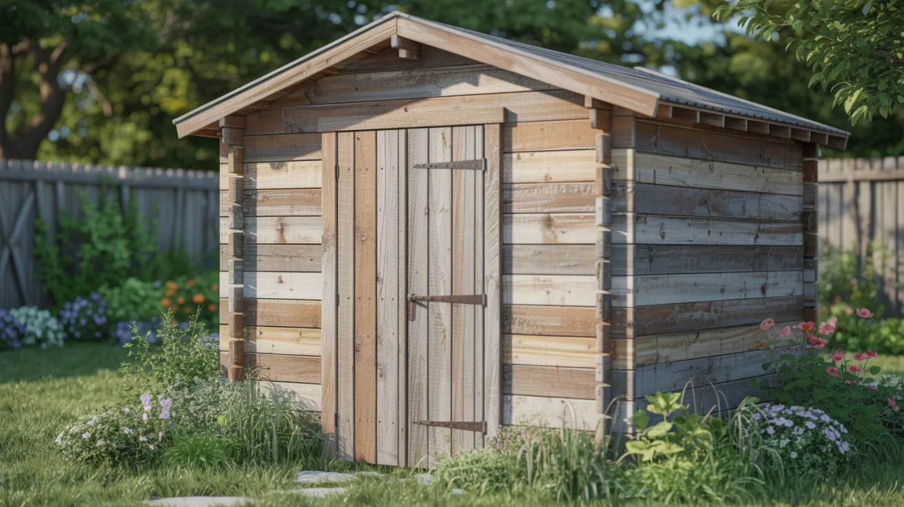 Shed with Rustic Wood Finish