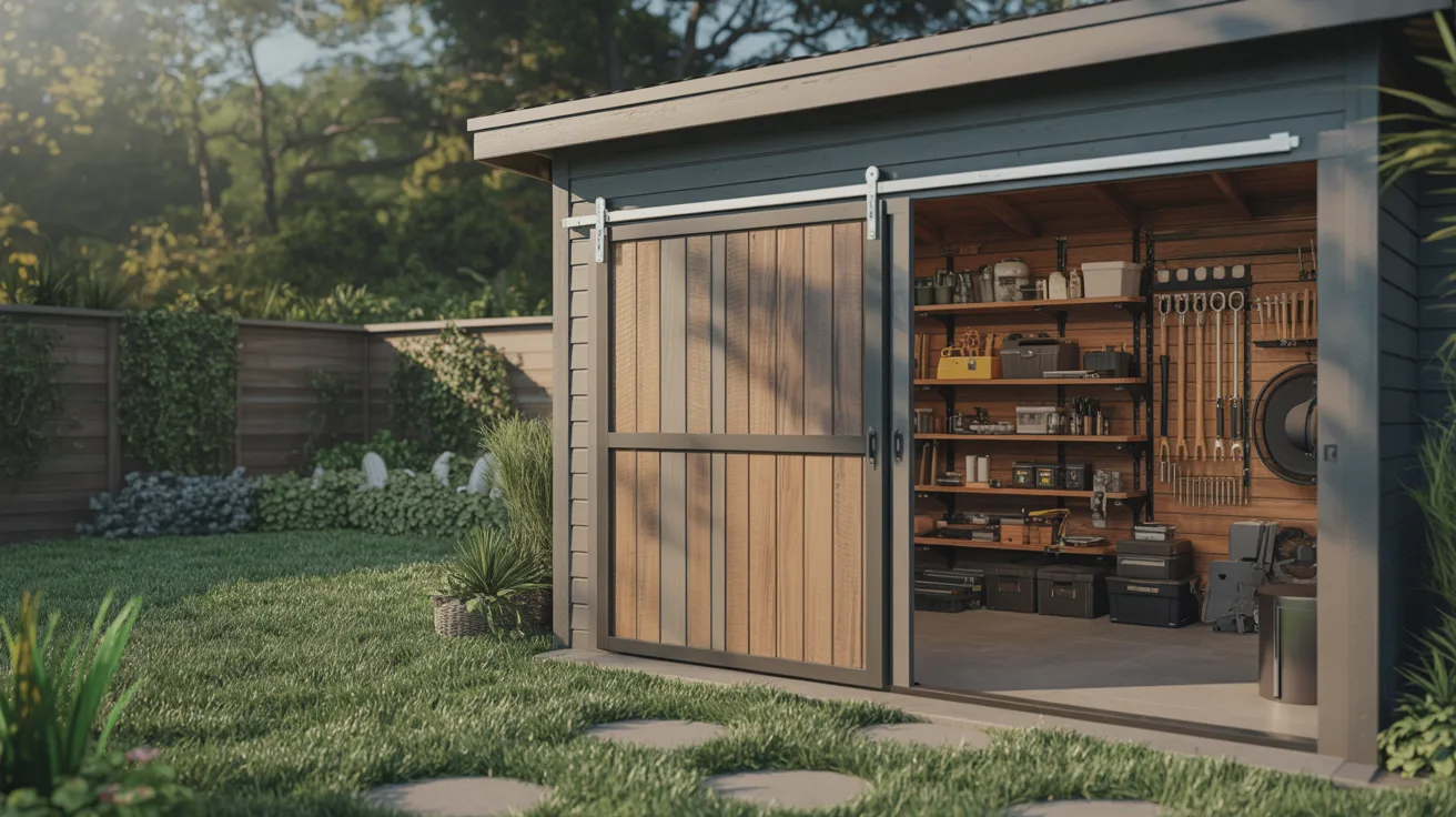 Shed with Sliding Barn Door