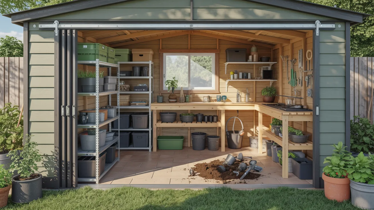 Shed with Sliding Partition