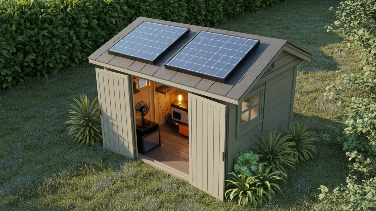 Shed with Solar Panels