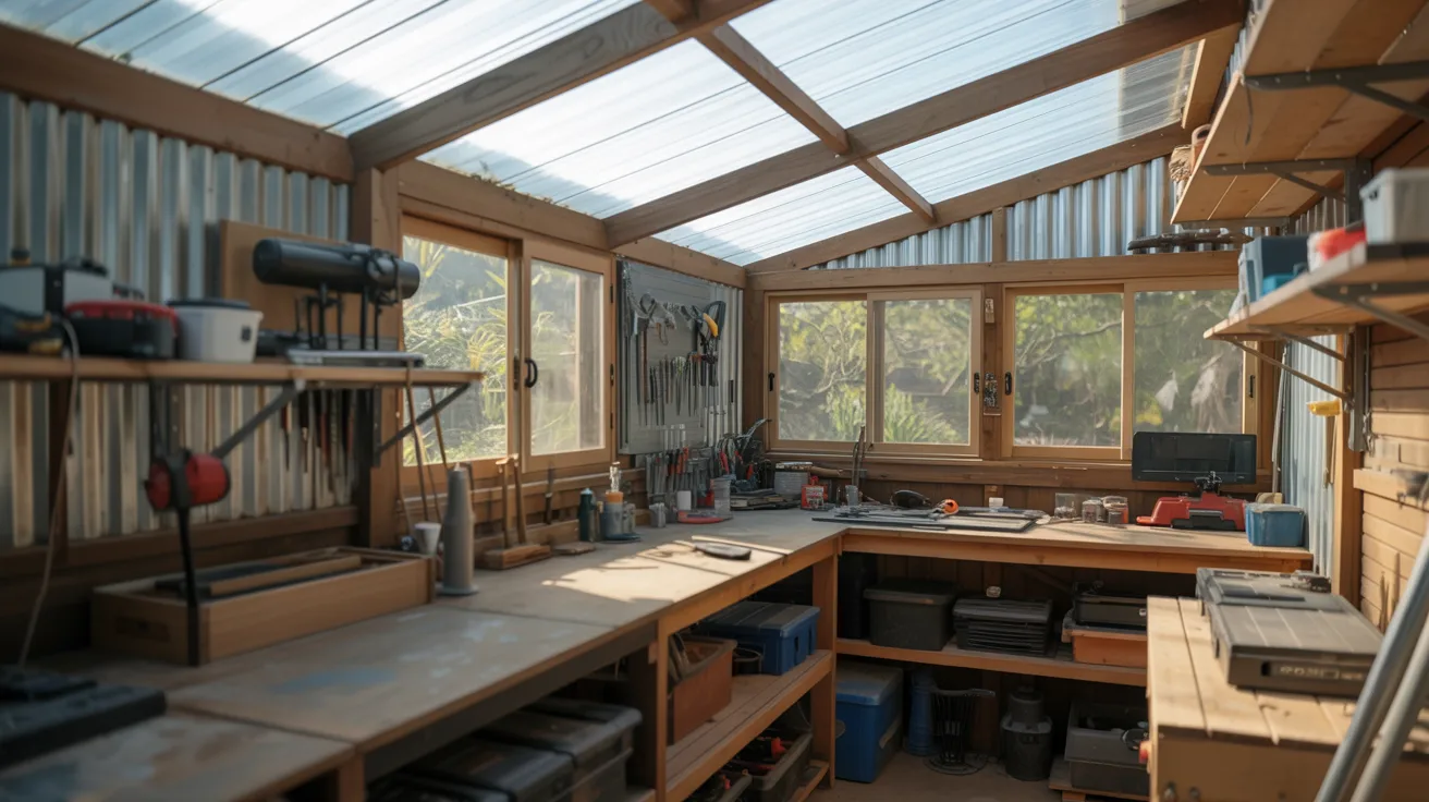 Shed with Transparent Roof Panels