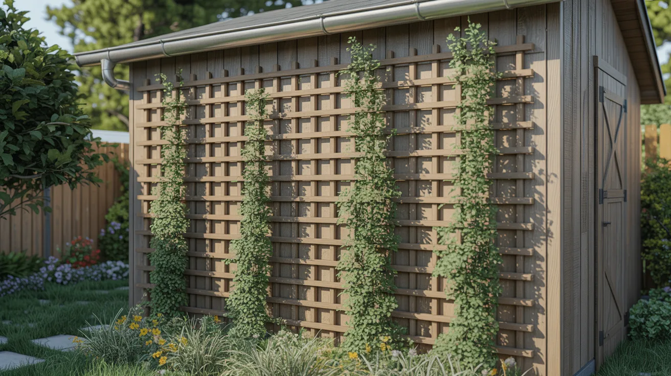 Shed with Trellis Wall