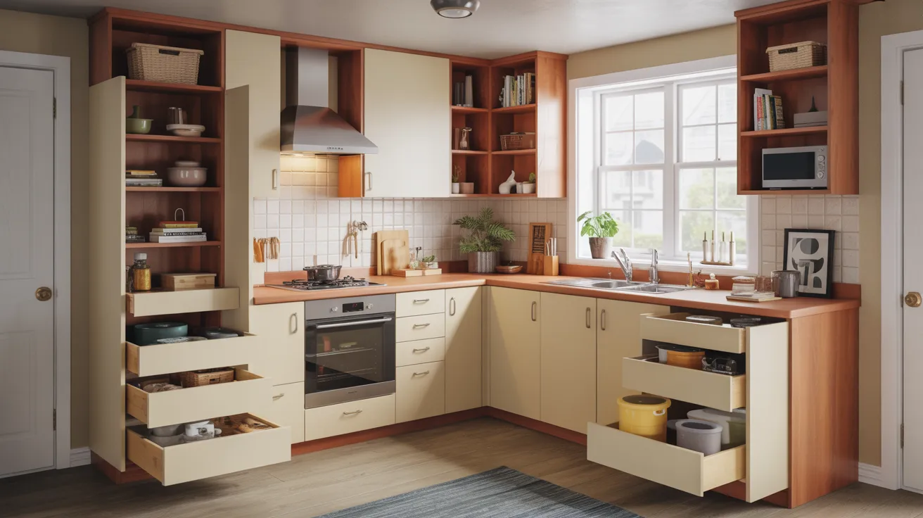 A modern kitchen featuring a sink, oven, and cabinets, showcasing a clean and organized cooking space.