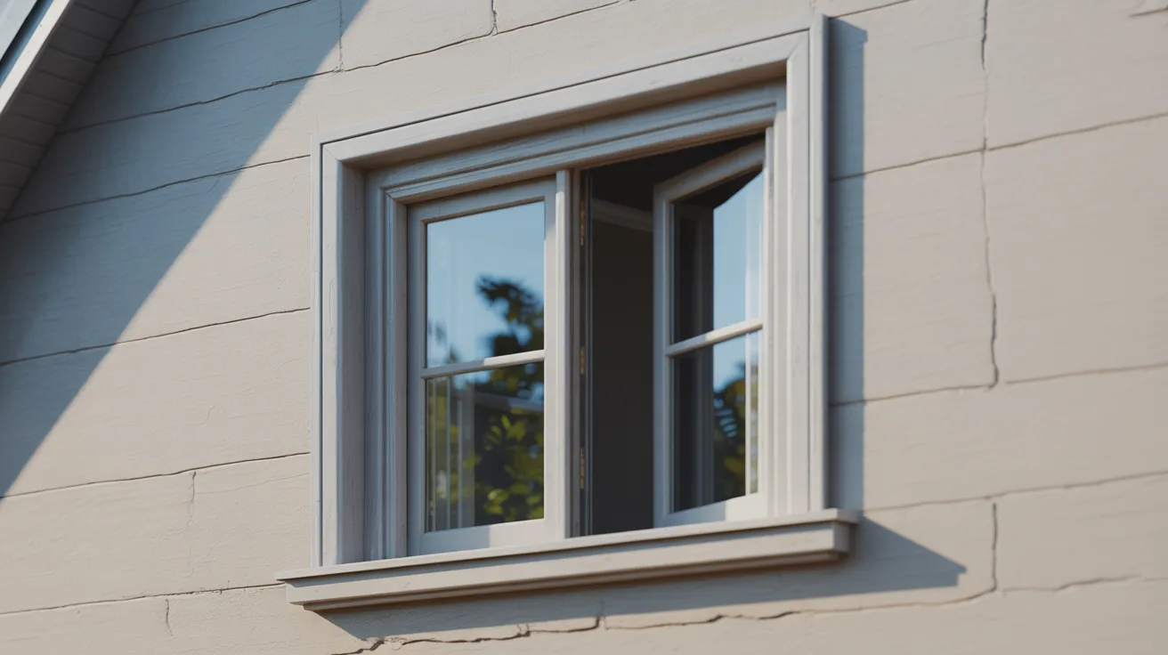 A window adorned with white trim, contributing to a fresh and modern interior design.