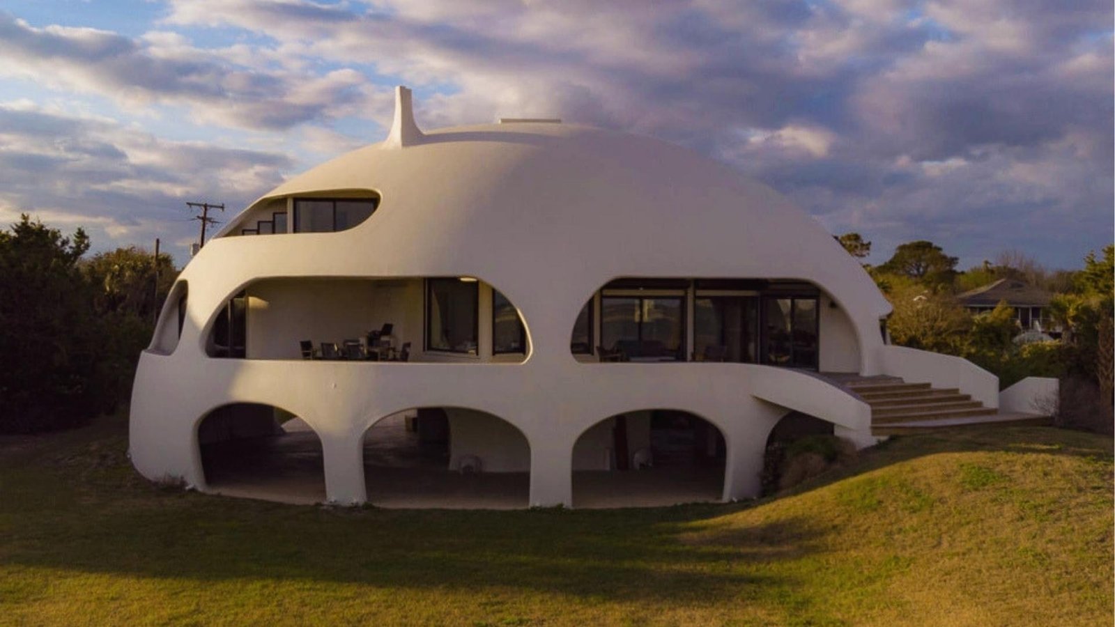 Dome house designed by James and Julia McCormick, showcasing unique architecture and modern design elements.