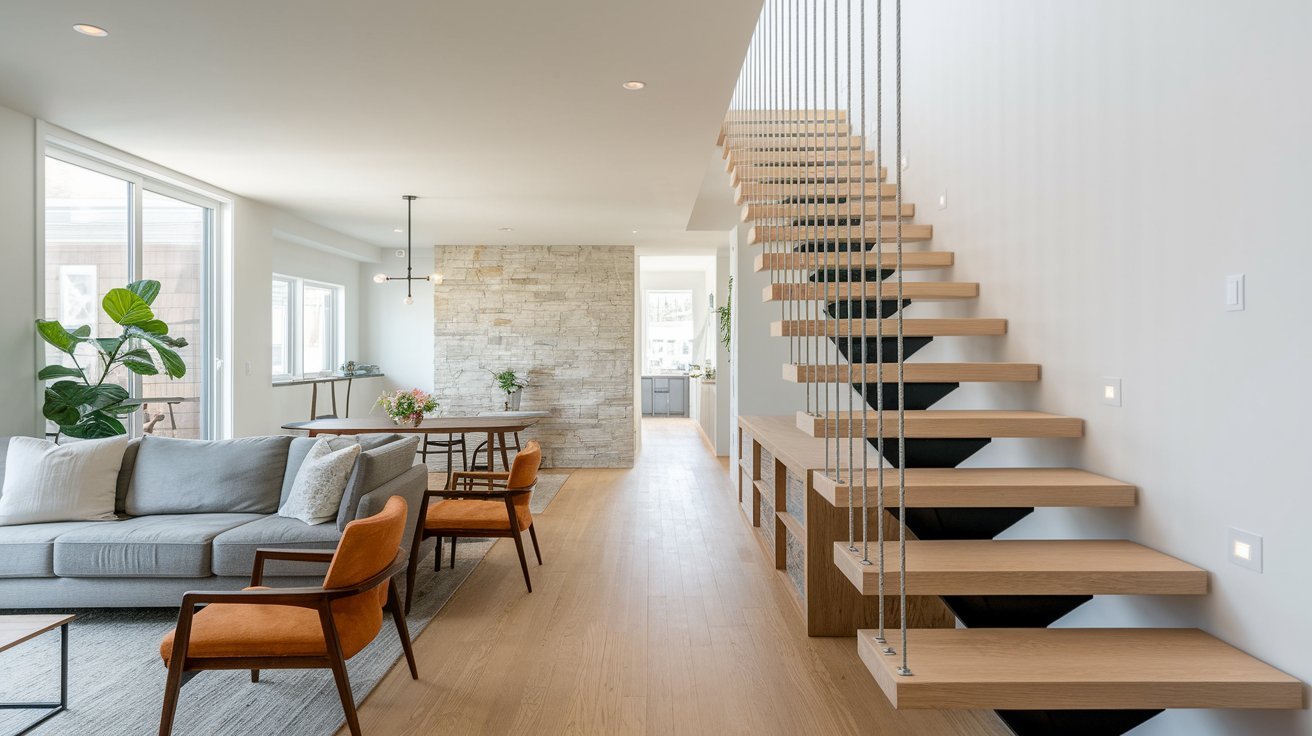 Floating Stairs with Open Risers