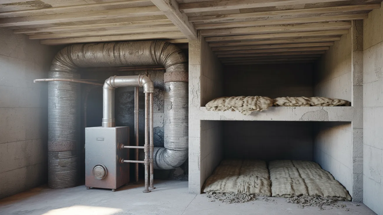 A cozy room featuring a bed and a heater, creating a warm and inviting atmosphere.