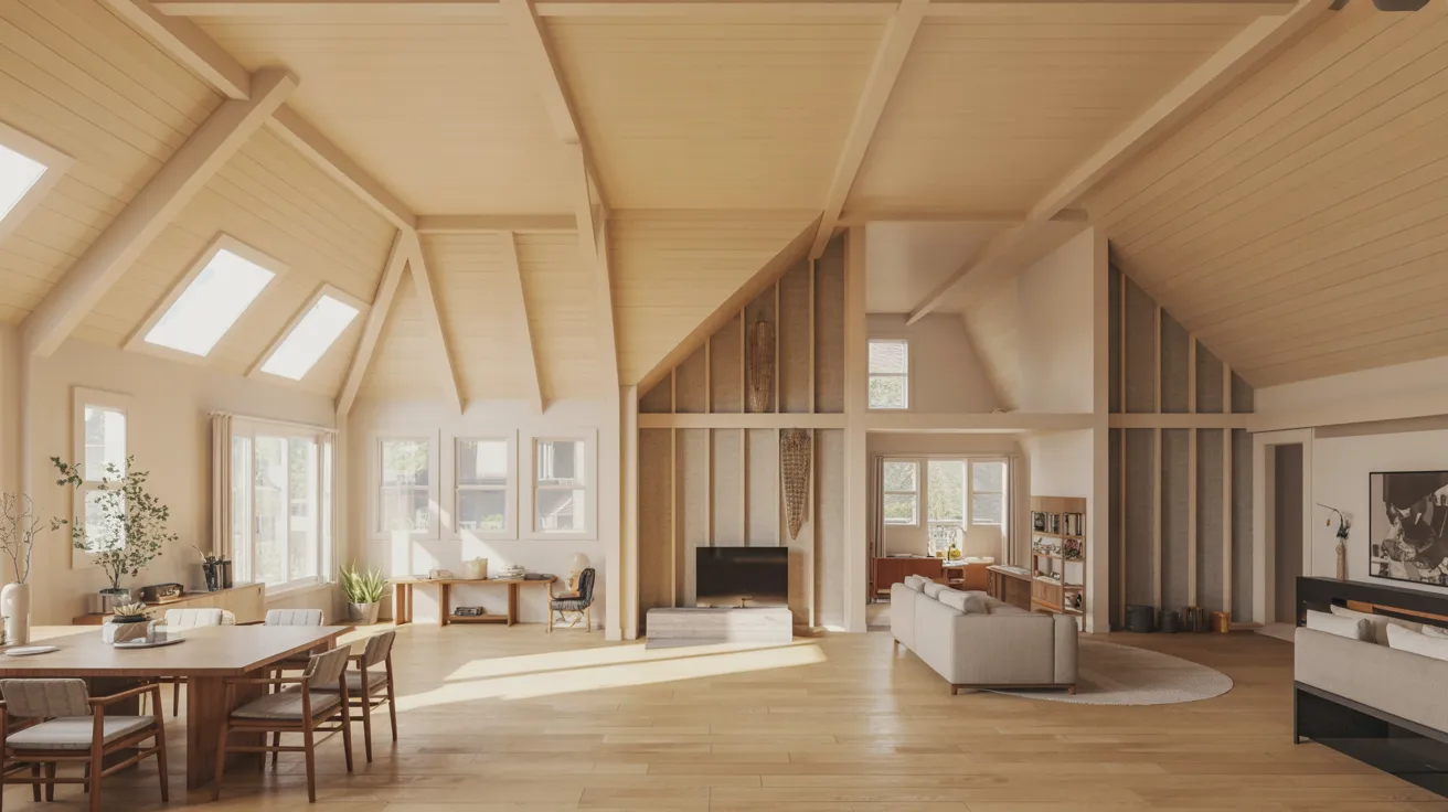A spacious living room featuring wood floors and a cozy fireplace, creating a warm and inviting atmosphere.
