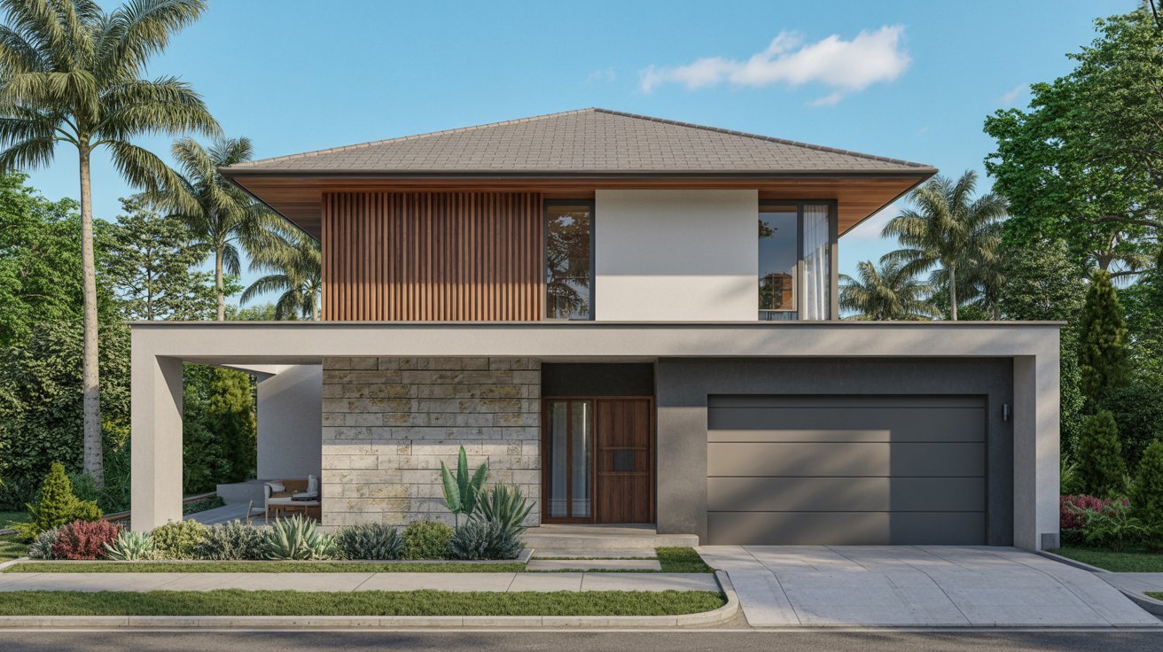 20. Mixed Material Front Elevation