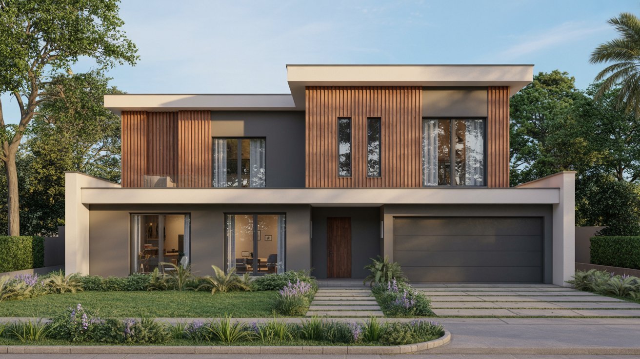 5. Wooden Panel Elevation Design