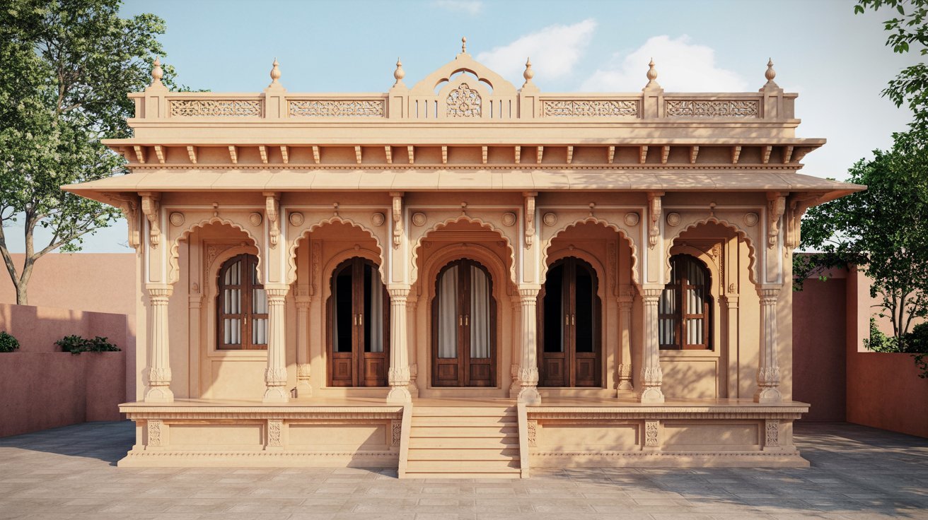 9. Traditional Indian Front Elevation