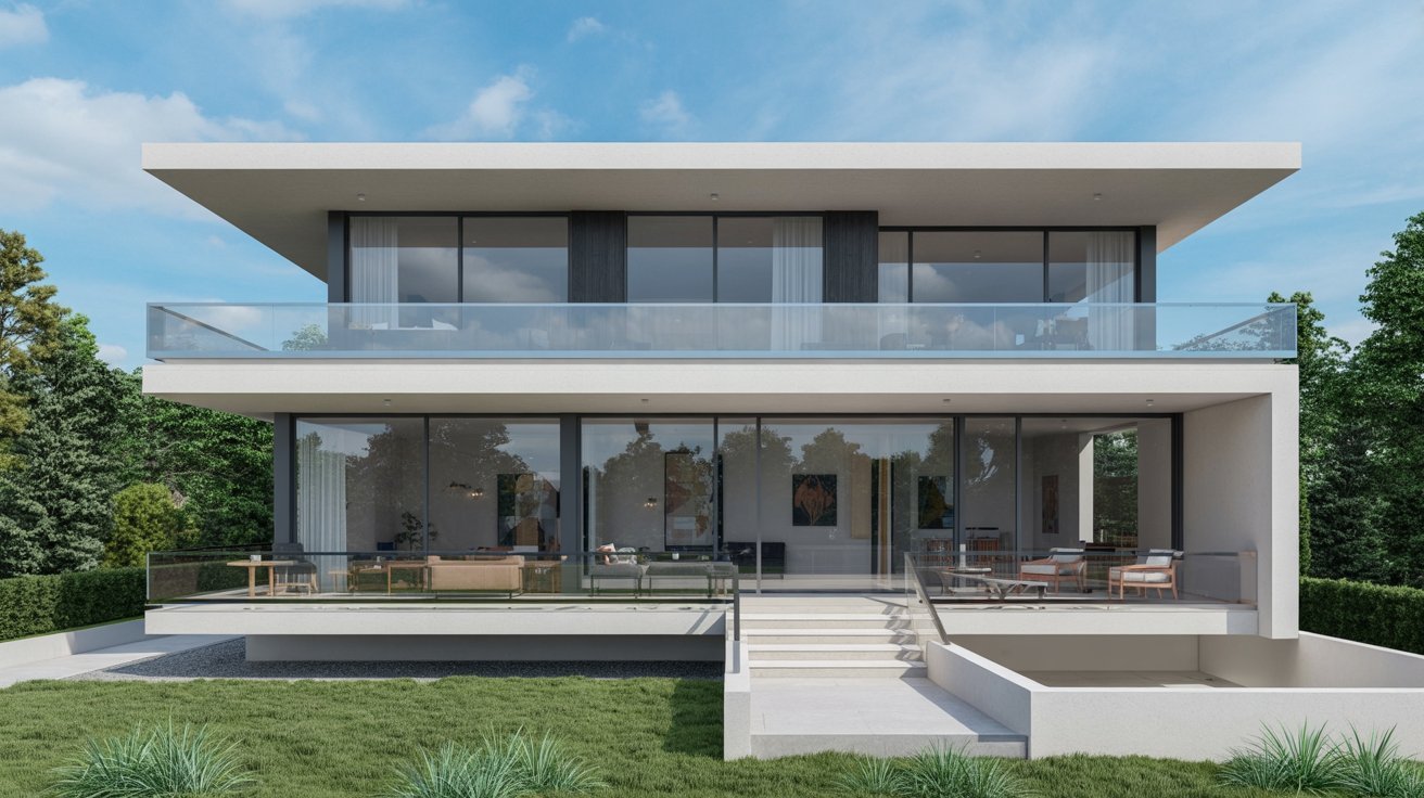 19. Glass Railing Elevation Design