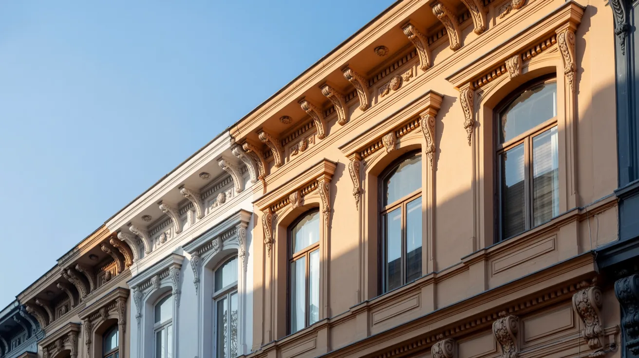 Italianate Townhouses with Bracketed Eaves