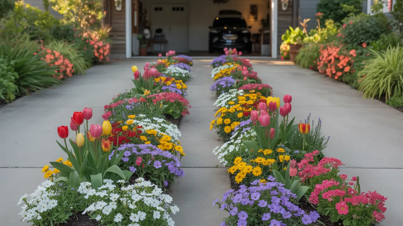 Plant Flower Strips Beside the Driveway
