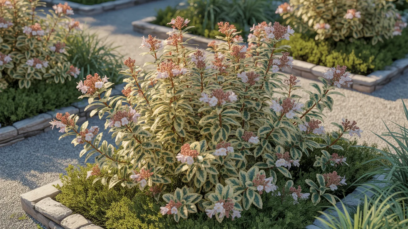 A vibrant garden filled with flowers and plants, situated in the center of a bustling street.