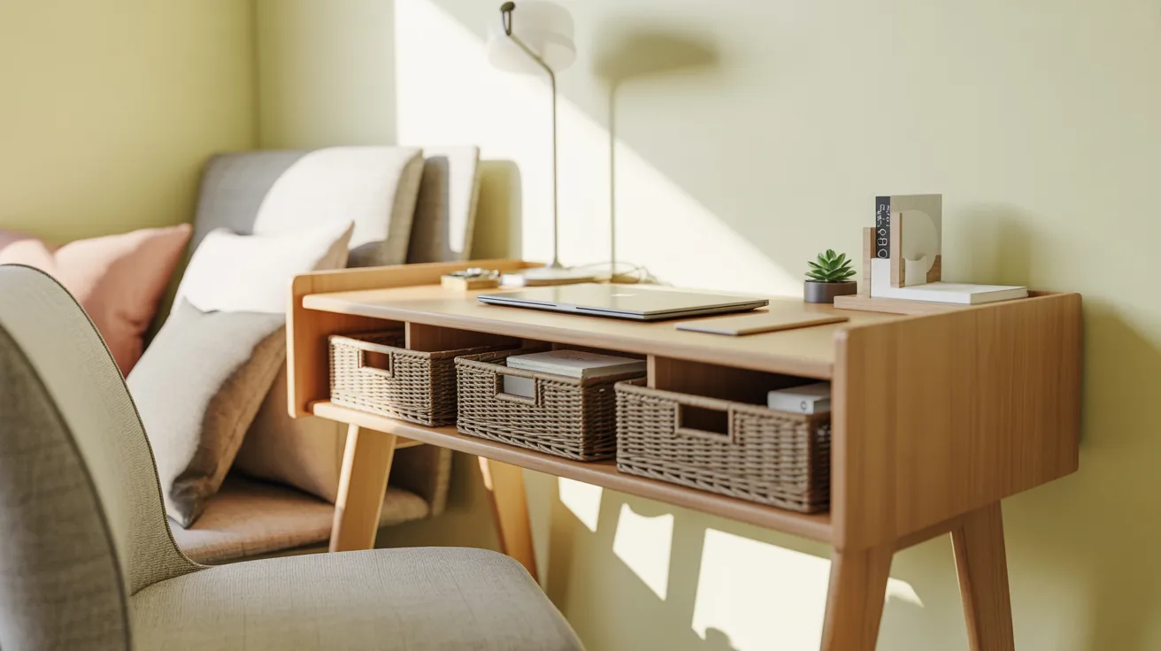Add Storage Baskets Under Desks
