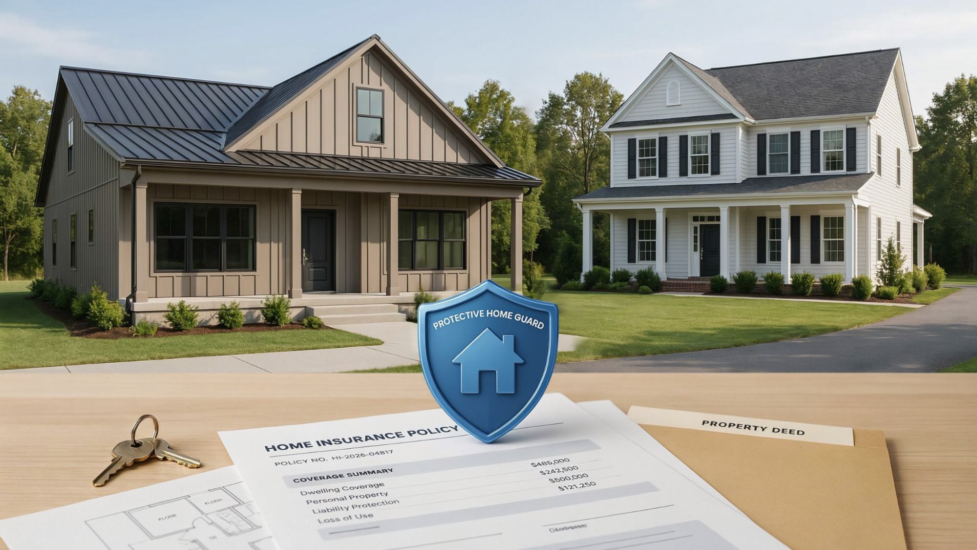 Insurance comparison for a barndominium and a traditional residential house.