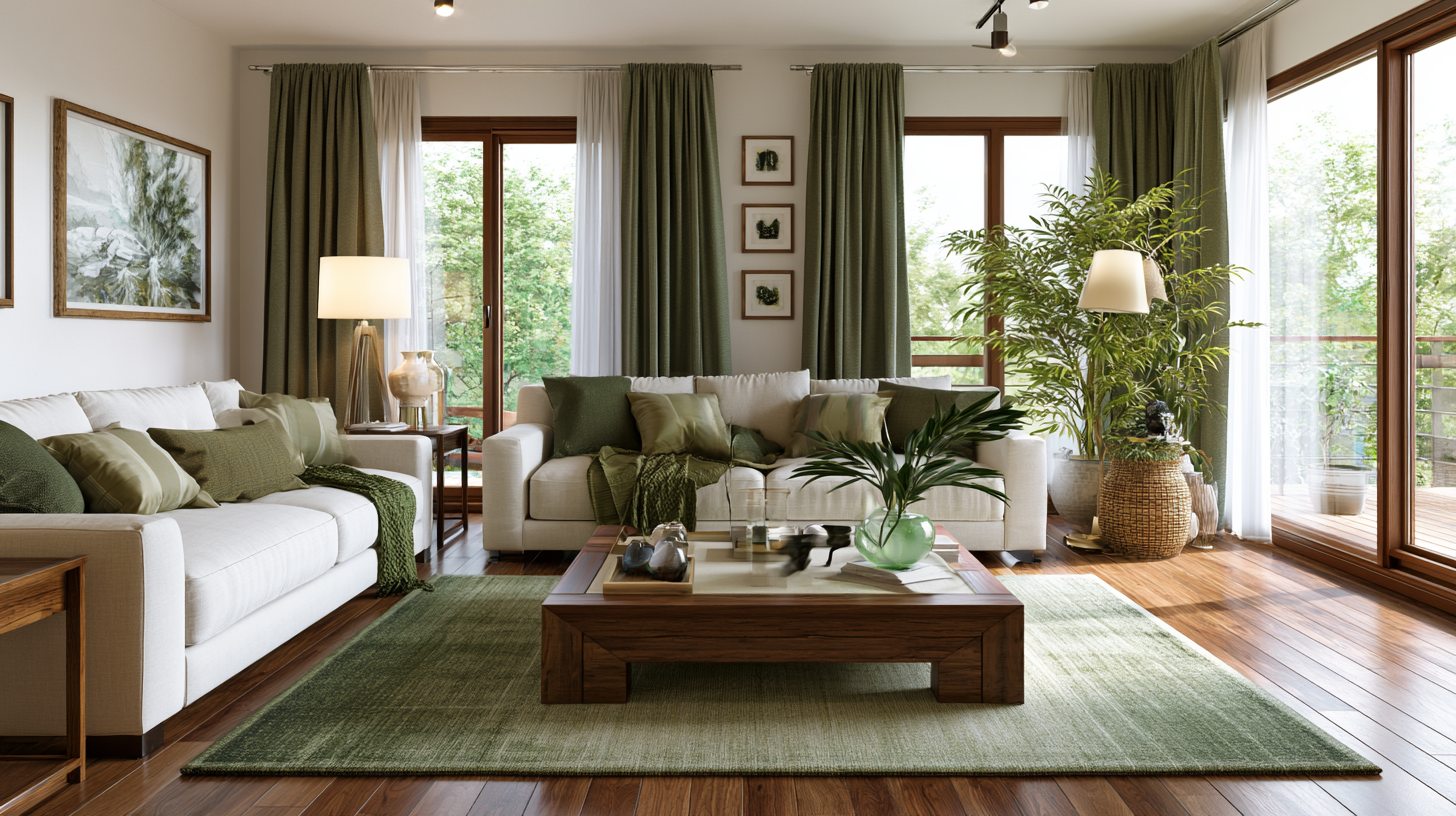 Modern interior displaying balanced use of furniture, lighting, color, and décor.