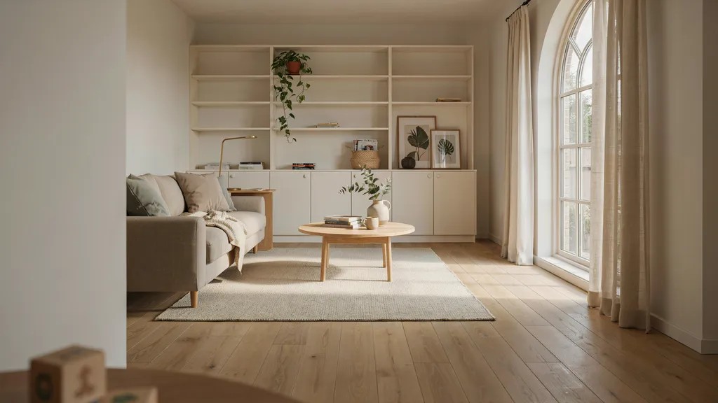 Organized functional home with smart storage, open walkways, and a clutter-free modern interior.