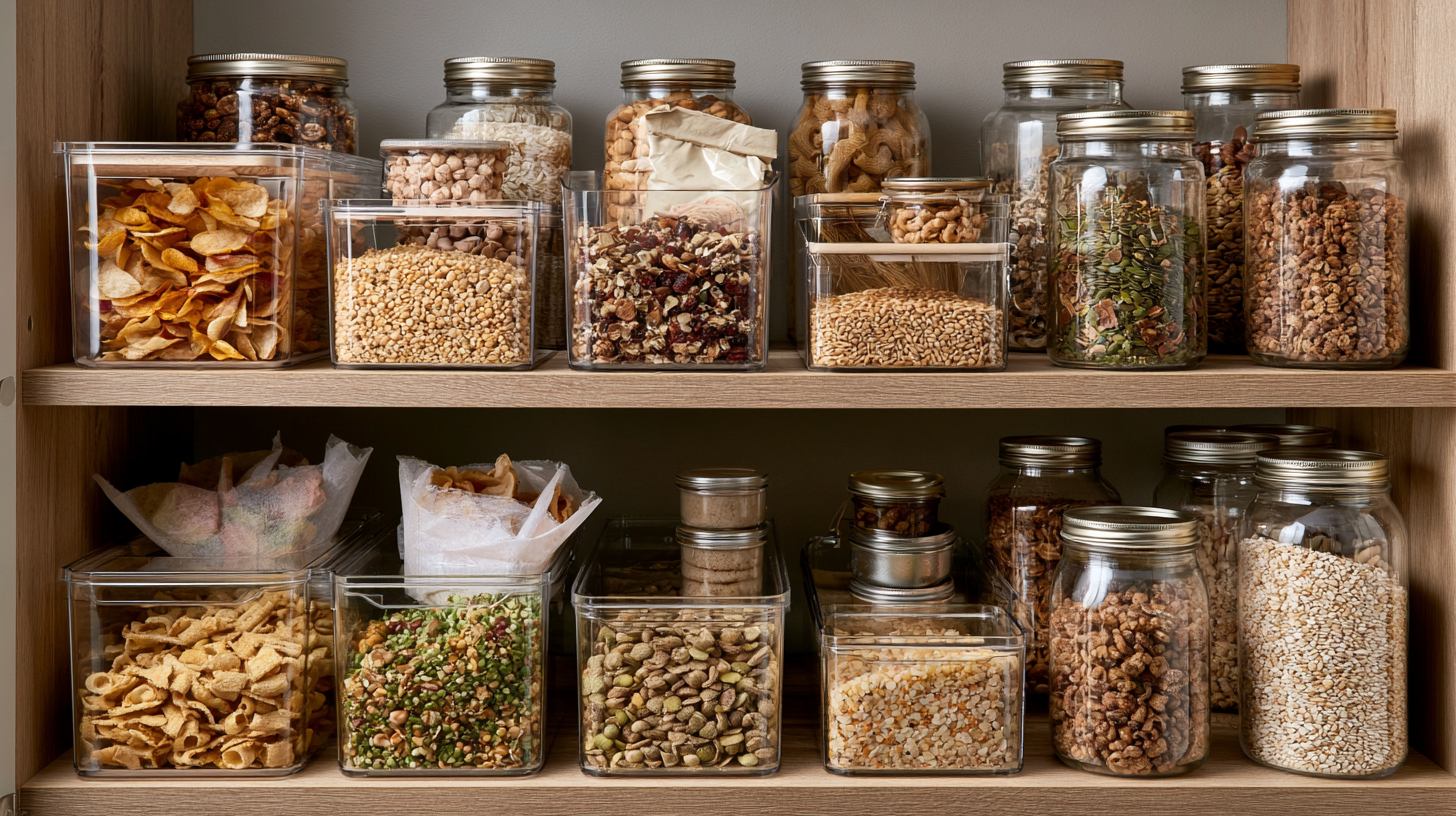 Clear pantry storage bins