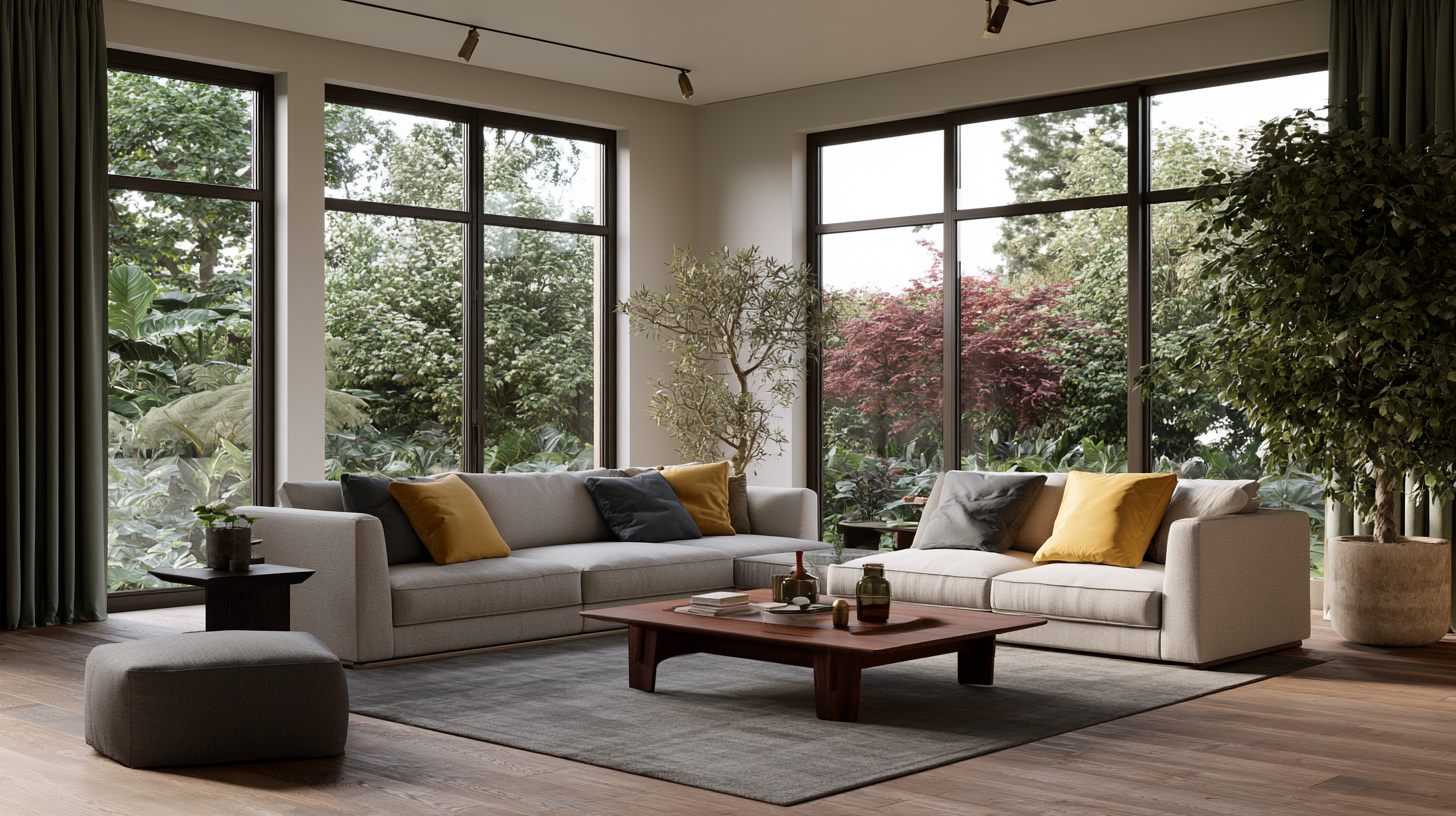 Living room with large furniture arranged as the foundation of the layout.