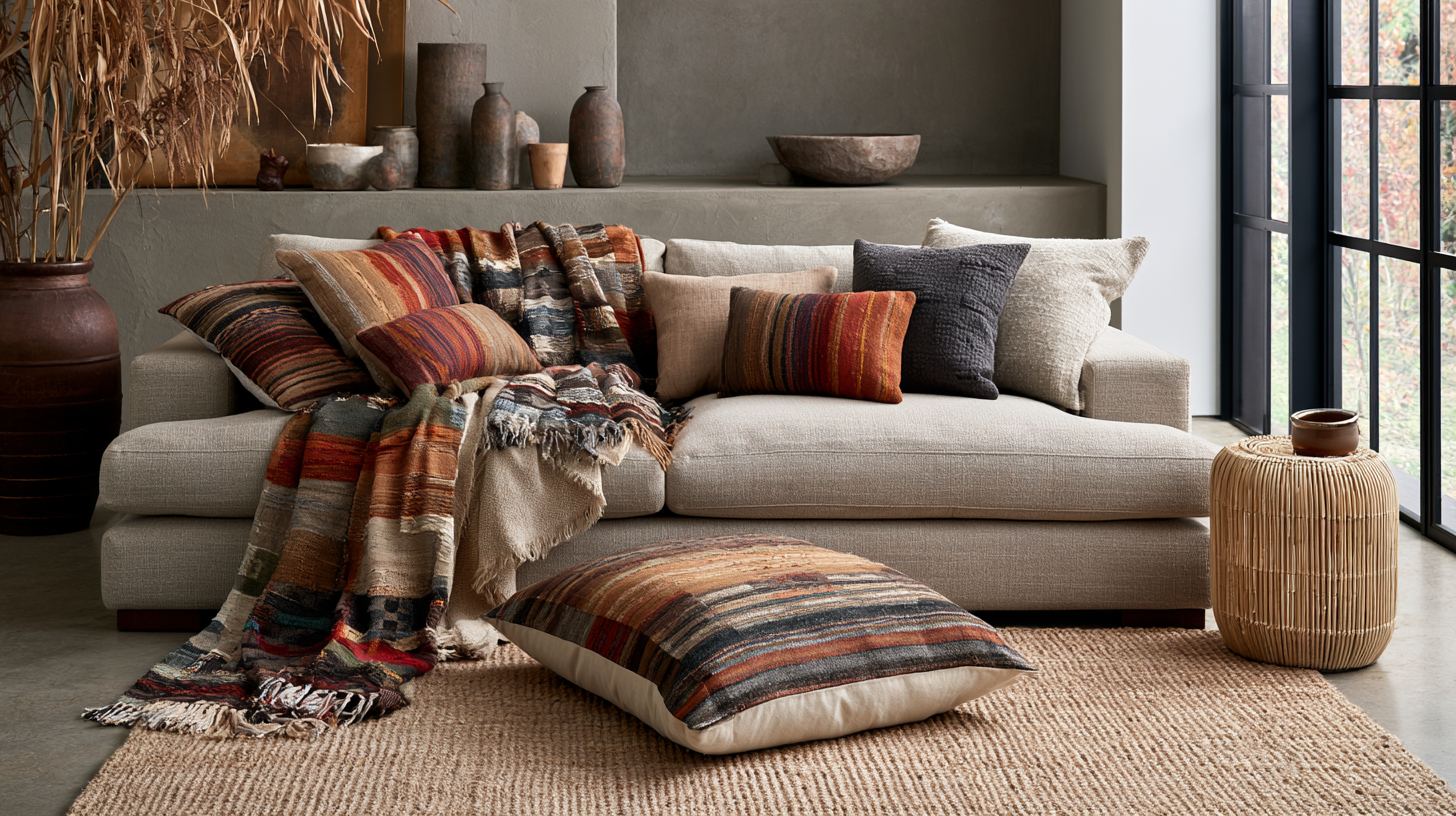 Balanced use of color and texture in a contemporary living room.